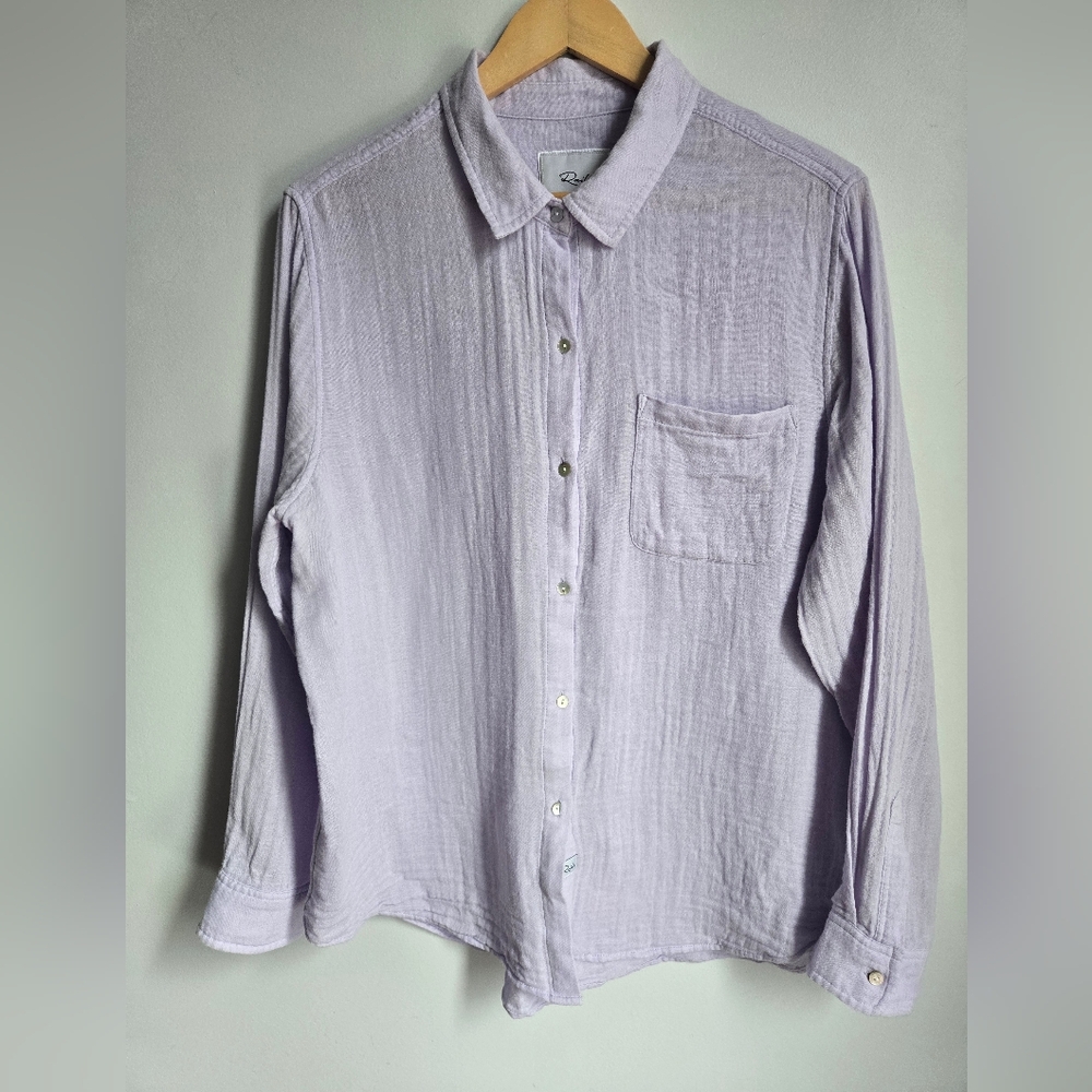 RAILS Ellis Lavender Gauzy Organic Cotton Button Down Shirt